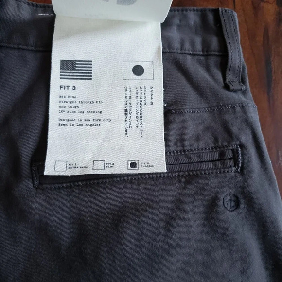 Rag & Bone Men's Chino Pant Classic Fit 3 Mid Rise Color Grey (Charcoal) Size 28 - Picture 4 of 9